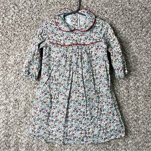Little English Dress Women’s 4T Red, Blue and White Floral Print